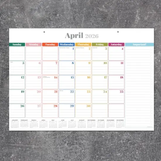 2026 Rainbow Blocks Medium Desk Pad Monthly Blotter Calendar {5}