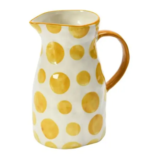 Hello Honey&reg; 8.2" White & Yellow Stoneware Pitcher {1}