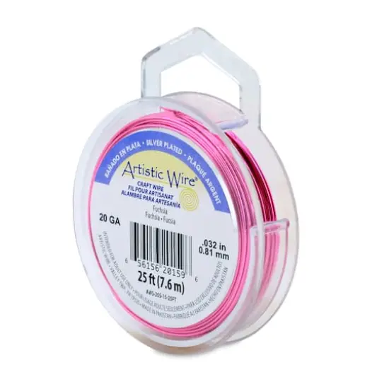 Artistic Wire® 20 Gauge Silver Plated Tarnish Resistant Colored Copper Craft Wire, 25ft. Fuchsia {1}