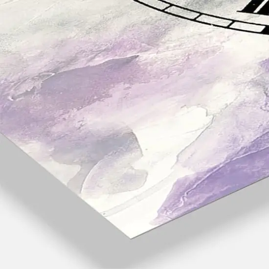 Designart 'Watercolor Minimal Purple Tones Iii Farmhouse Multipanel Wall Clock {4}