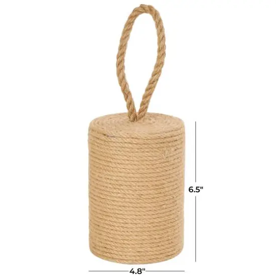 7" Brown Jute Coiled Rope Sculpture D&eacute;cor {9}