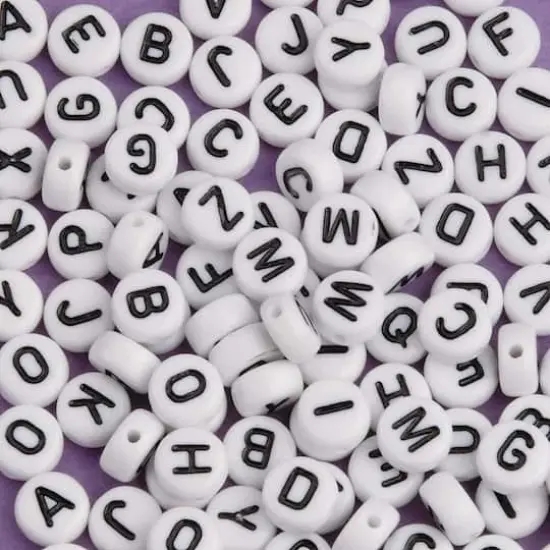 Color Splash!&reg; White Plastic Alphabet Beads, 6mm {1}