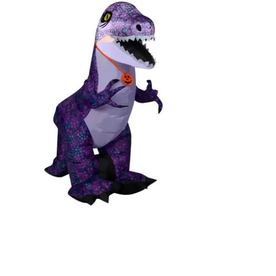 3.5ft. Airblown&reg; Inflatable Halloween Purple Dinosaur with LED Lights {1}