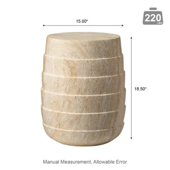 Glitzhome&reg; 18.5" Multi-Functional Faux Travertine Garden Stool {6}