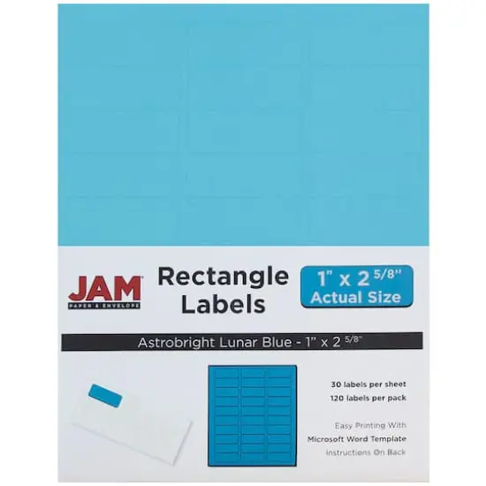JAM Paper Circular Seal & Rectangular Mailing Address Label Combo Set Blue {4}