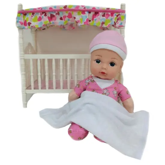 Goldberger Baby's First® 9" Canopy Crib Baby Doll with Unicorn Pajamas {1}