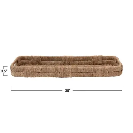 Hello Honey&reg; Natural Hand-Woven Bankuan Tray with Handles {1}