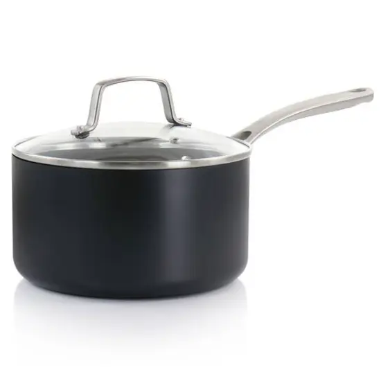 Martha Stewart 3.5qt. Matte Black Aluminum Nonstick Saucepan {5}