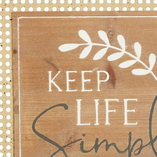 Set of 2 Brown Wood Farmhouse Wall Decor 16"x 16" {5}