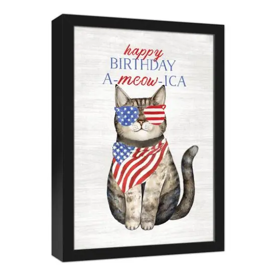 A-Meow-ica Black Framed Canvas {3}