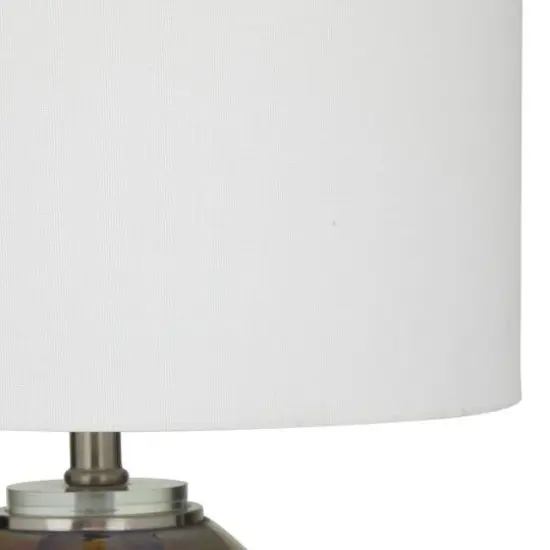 Blue Glass Table Lamp Set of 2 14", 23" {7}