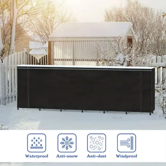 NEX&trade; Outdoor Firewood Rack with Black Cover Combo Set {3}