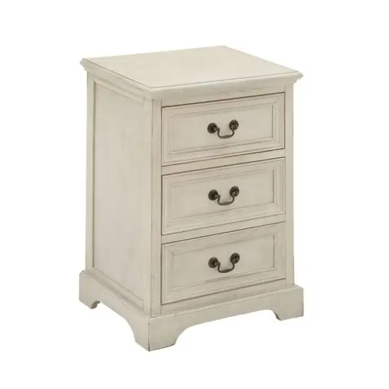 Cream Wood Traditional Accent Table, 25" x 17" x 14" {4}