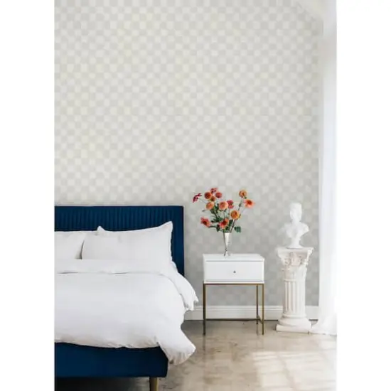 RoomMates Mr. Kate Tess Watercolor Soft Checker Peel & Stick Wallpaper Cream {5}