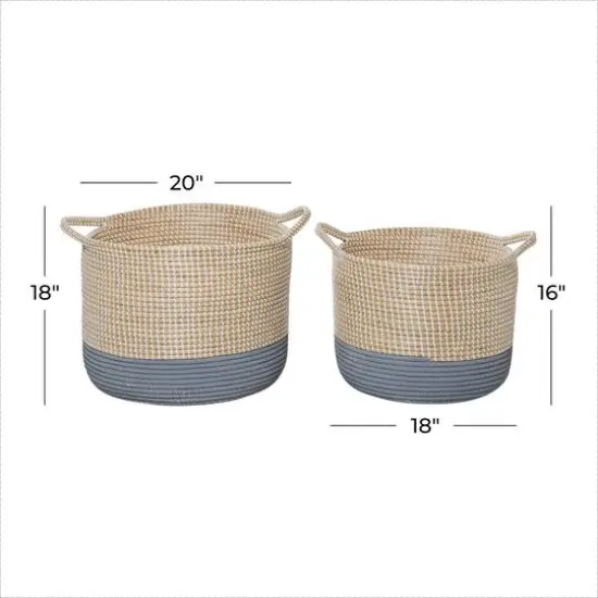 Brown Sea Grass Contemporary Storage Basket Set {6}