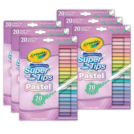 Crayola&reg; Supertip Pastel Markers, 6 Packs of 20 {1}