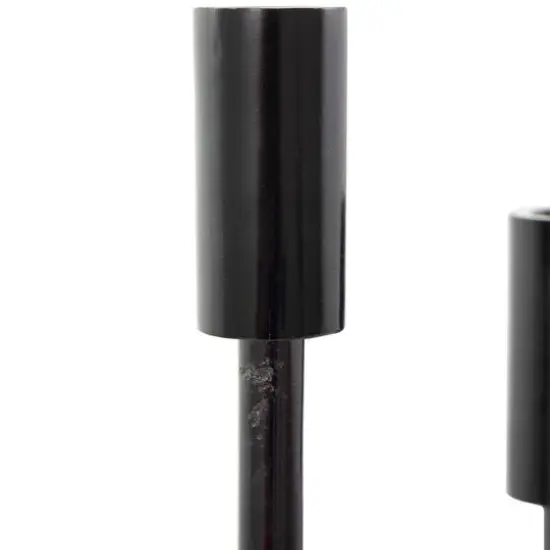 Black Aluminum Slim Candle Holder with Block Base Set {14}