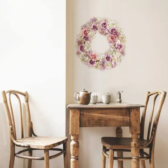 18" Rose & Hydrangea Wreath {4}