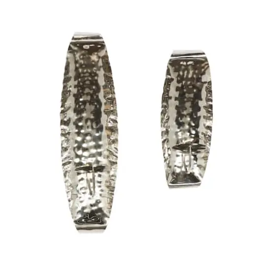 Set of 2 Silver Stainless Steel Contemporary Wall Sconce, 13.5", 18.5" {4}