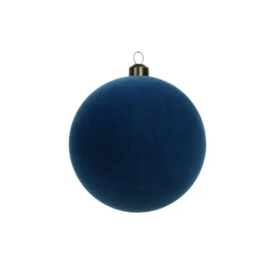 4 Pack 3.8" Flocked Shatterproof Ball Ornaments by Ashland&reg; Blue {3}