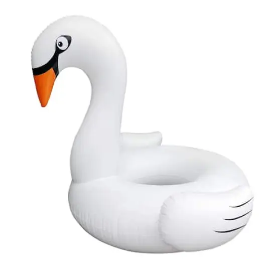 4.5ft. White Swan Inflatable Swimming Pool Ring Float {1}