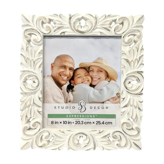Expressions&trade; Whitewash Fleur-De-Lis Frame by Studio D&eacute;cor&reg; {1}