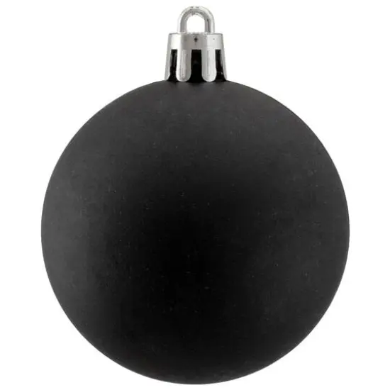 60ct Shiny Jet Black Shatterproof Ball Ornaments {6}
