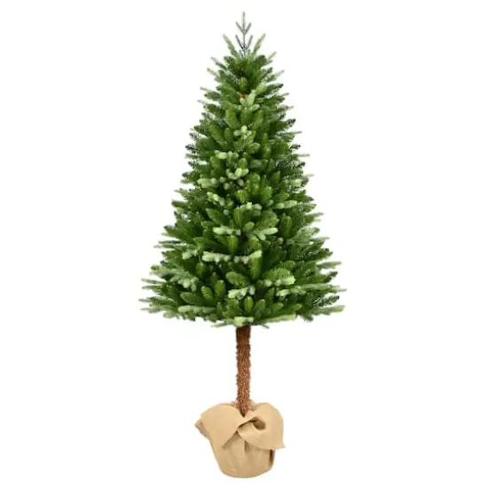 6ft. Unlit Alpine Artificial Christmas Tree in Burlap Sack {1}