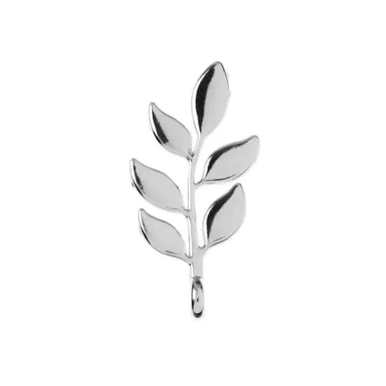 John Bead 24mm Silver Leaves Beadwork Pendants, 6ct. {1}