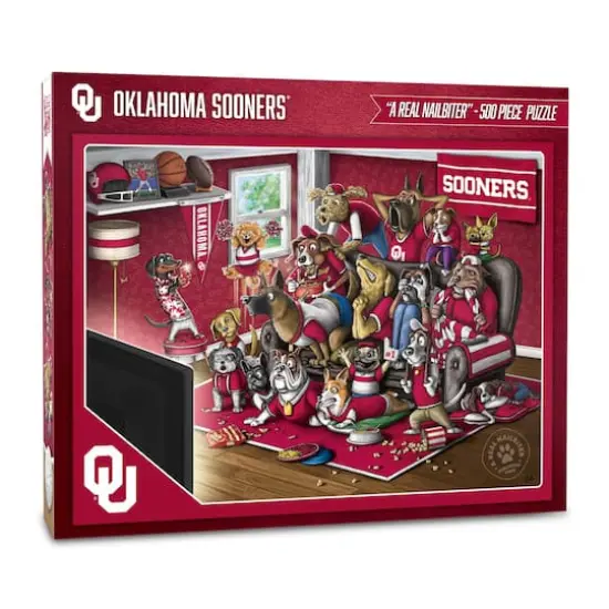 College Football Purebred Fans A Real Nailbiter 500 Piece Puzzle Oklahoma Sooners {1}