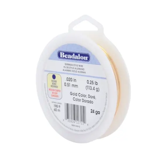 Beadalon&reg; 24 Gauge Gold Round German Style Wire {1}
