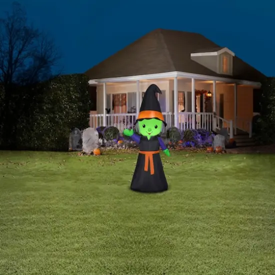 4ft. Airblown&reg; Halloween Inflatable Cute Witch {3}