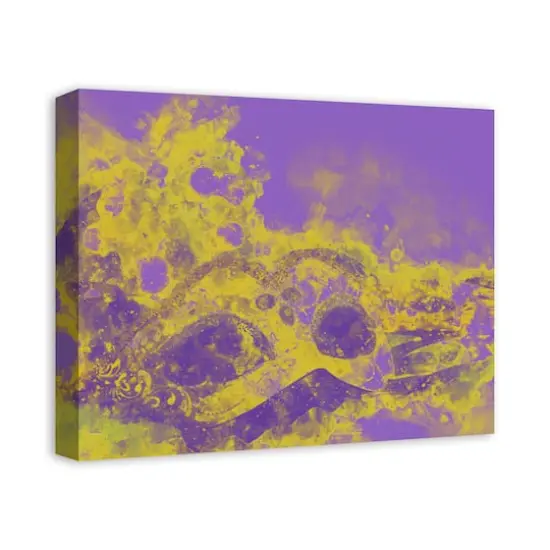Purple & Gold Mask Canvas Wall Art {3}
