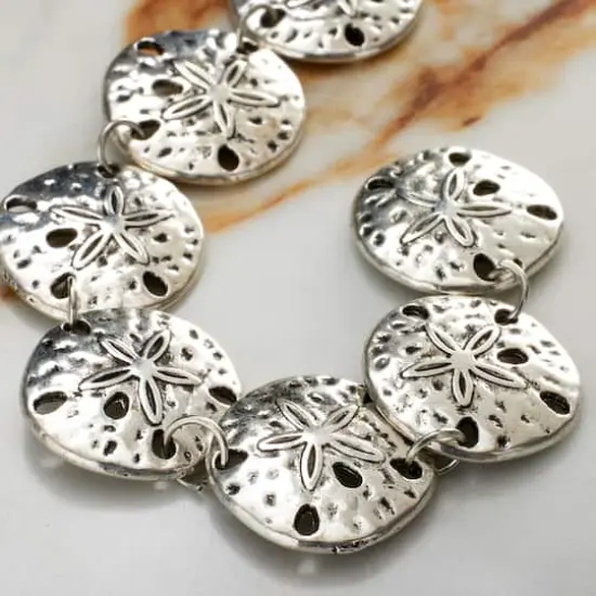Silver Sand Dollar Metal Beads, 18mm by Bead Landing&trade; {3}