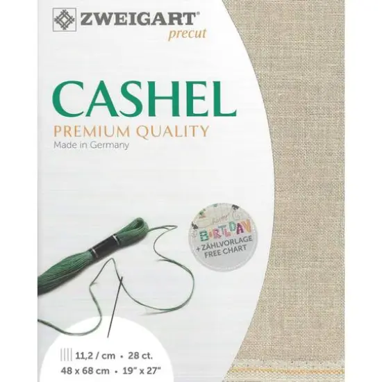 Zweigart&reg; Cashel Precut 28 Count Premium Fabric, 19" x 27" Flax {1}