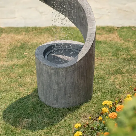 Glitzhome&reg; 3.5ft. Curving Shaped Outdoor LED Fountain Gray {5}