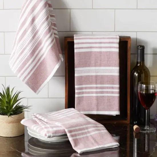 DII&reg; Barn Red Variegated Stripe Terry Dishtowels, 3ct. {5}