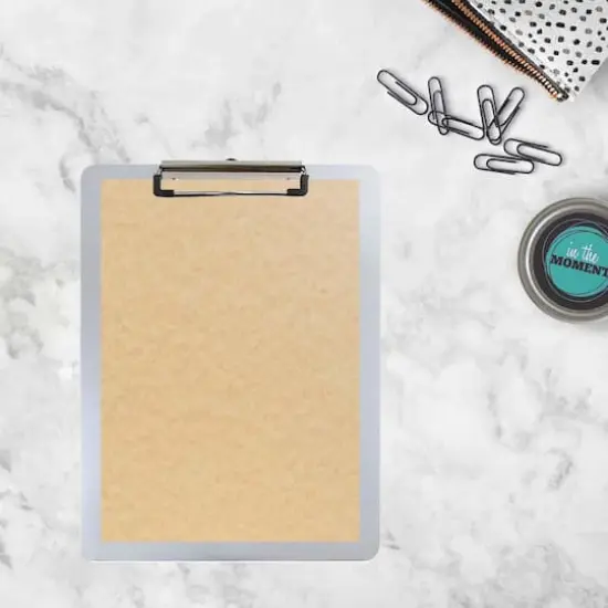 JAM Paper Letter Size Aluminum Clipboard Silver {6}