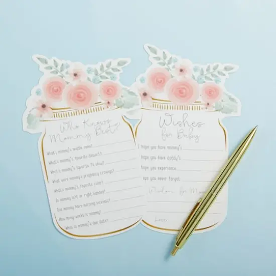 Kate Aspen&reg; Floral Mason Jar Baby Shower 5-Game Card Set {6}