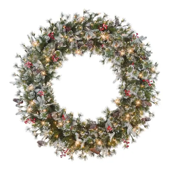 48" Pre-Lit Glittery Wreath {1}