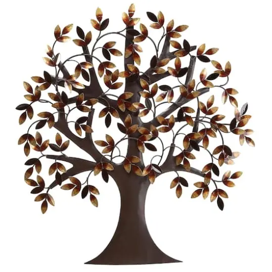 Traditional Brown Metal Tree Wall Accent {1}