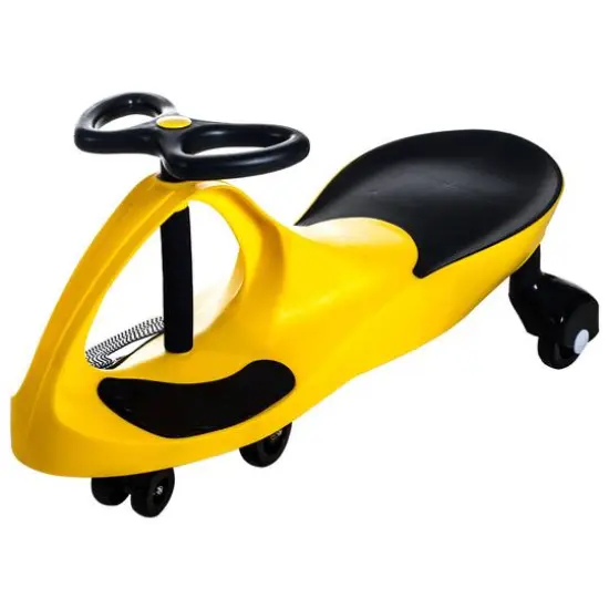 Toy Time Yellow Ride-On Wiggle Car {1}