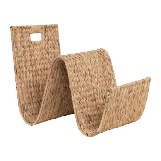 Hello Honey&reg; Hand-Woven Water Hyacinth & Metal Magazine Storage Holder with Handle {5}