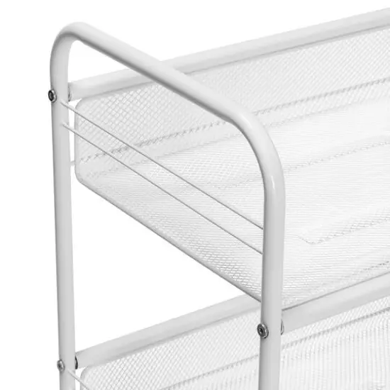 Honey Can Do White 3-Tier Mesh Rolling Cart {3}