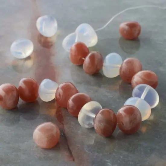White Opal Glass & Sunstone Potato Beads, 12mm by Bead Landing™ {3}