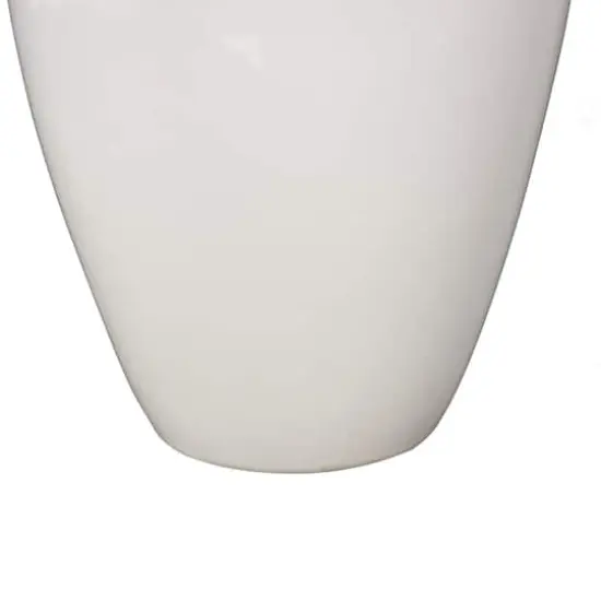 13" White Ceramic Bird Decorative Vase with Blue Accents {5}