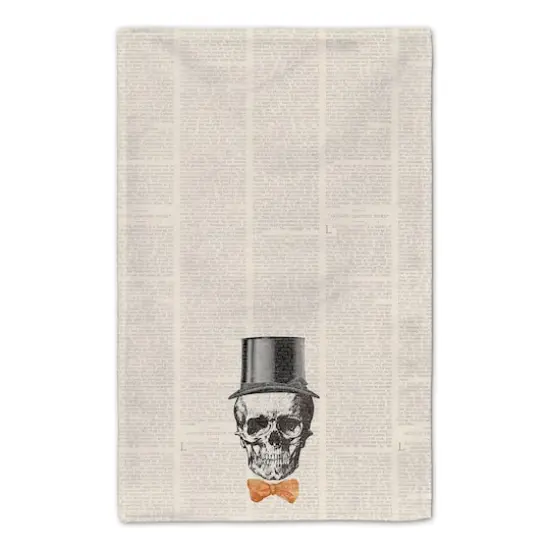 Skull Tophat Newspaper Bowtie Tea Towel Set {4}