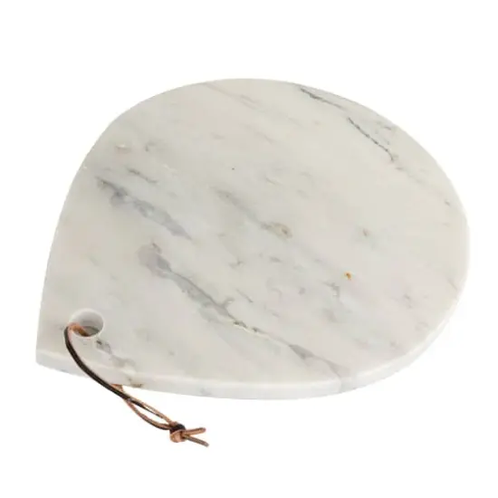 Hello Honey&reg; 14" White M&eacute;lange Marble Board with Handle {1}