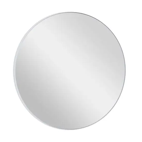 White Contemporary Wall Mirror, 24" x 1" x 24" {3}