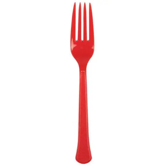 JAM Paper Premium Utensils Plastic Forks Party Pack, 48ct. Red {3}
